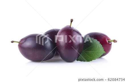 prune or plum isolated on a white background. 62084734