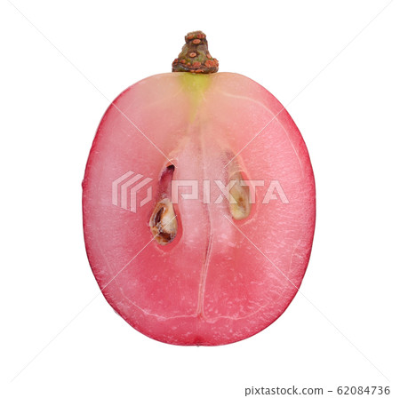 Half of sliced grape isolated on white background Half of sliced grape isolated on white background 62084736