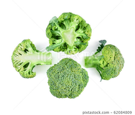 Top view of Broccoli vegetable isolated on white Top view of Broccoli vegetable isolated on white 62084809