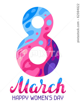 Greeting card for International Womens Day celebration. Greeting card for International Womens Day celebration. 62084822