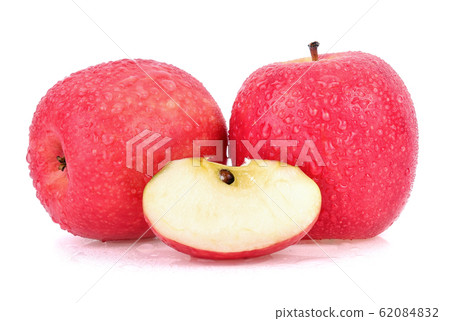 pink lady apples with drop of water isolated on pink lady apples with drop of water isolated on 62084832