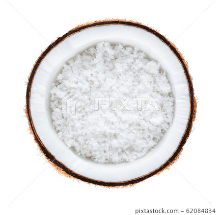 coconuts with coconuts flakes isolated on the coconuts with coconuts flakes isolated on the 62084834