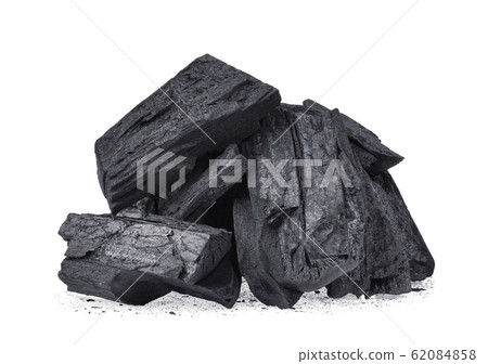 wood charcoal isolated on white background 62084858