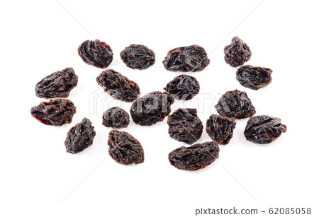 Black raisin isolated on white background 62085058