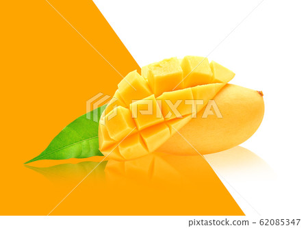 ripe mango isolated on white background 62085347