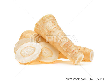 Parsnip isolated on the white background . Parsnip isolated on the white background . 62085491