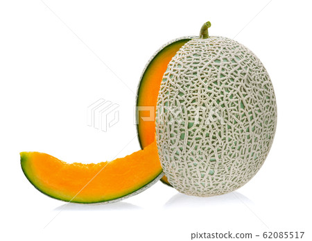 cantaloupe melon isolated on white background cantaloupe melon isolated on white background 62085517