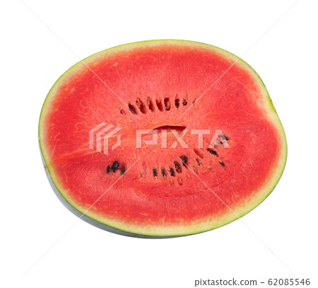 A half of fresh watermelon isolated on white A half of fresh watermelon isolated on white 62085546