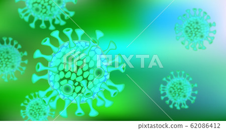 Virus image green background 62086412