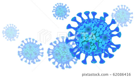 Blue virus image white background 62086416