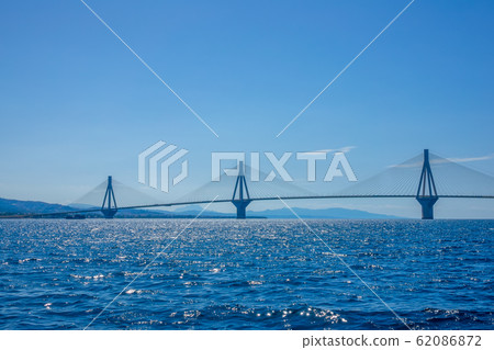 Three Pylons of the Cable-Stayed Bridge 62086872