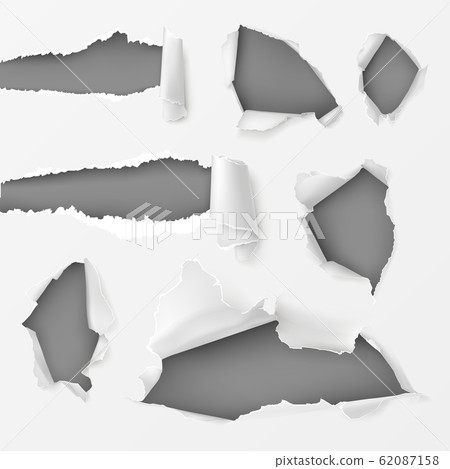 Holes and gaps in white background set 62087158