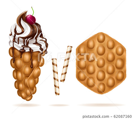 Hong Kong or Belgian bubble waffles Hong Kong or Belgian bubble waffles 62087160