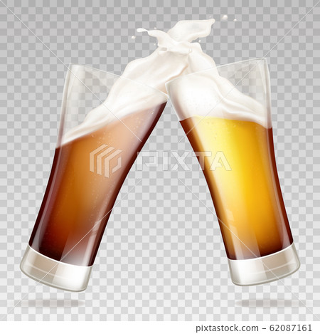 light, dark beer in glasses light, dark beer in glasses 62087161