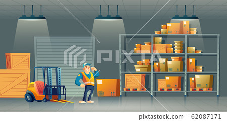 Shipment company warehouse worker carton 62087171