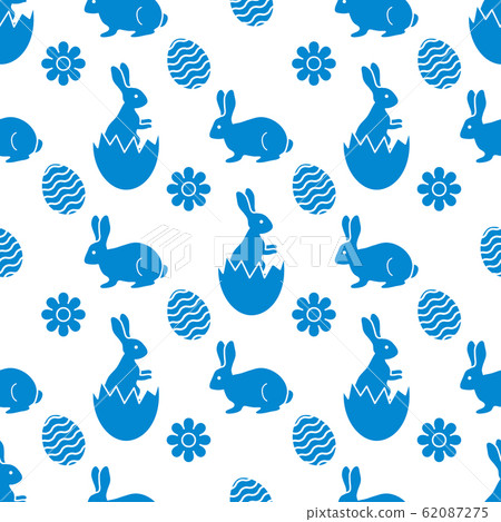 Pattern Happy Easter Bunny egg Festive Holiday 62087275