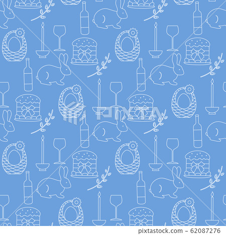 Vector seamless pattern Easter symbols Festive 62087276