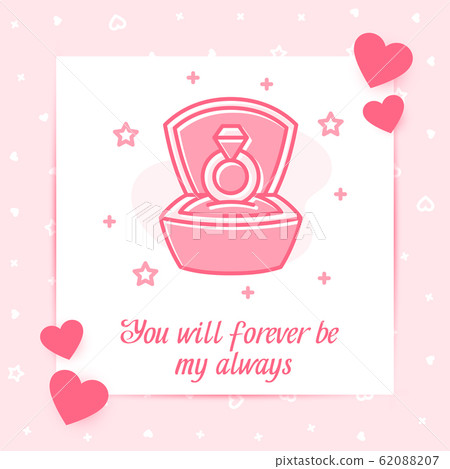 Marriage ring box valentine card love text icon Marriage ring box valentine card love text icon 62088207