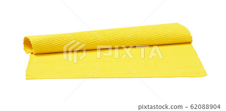Yellow ribbed cotton placemat 62088904