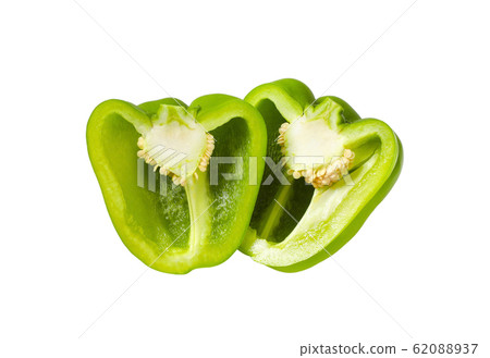 Green bell pepper isolated on white 62088937