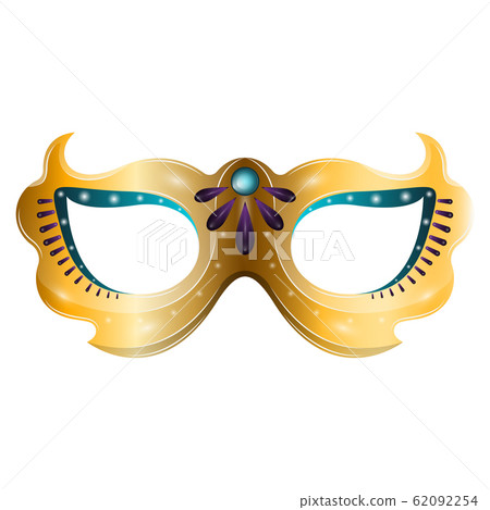 Isolated golden carnival mask Isolated golden carnival mask 62092254
