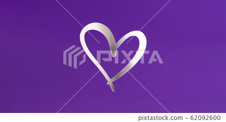 View of a mirrored white heart on purple background. Holiday concept, Valentine's Day, art, background, love. View of a mirrored white heart on purple background. Holiday concept, Valentine's Day, art, background, love. 62092600