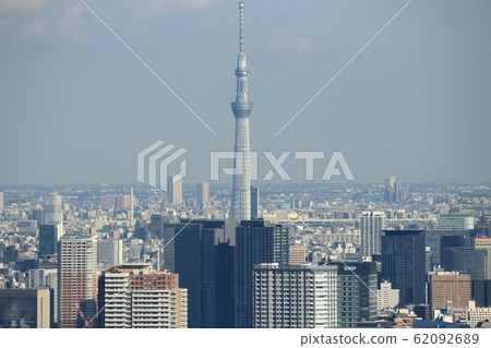 從東京都政府看到的天空樹 從東京都政府看到的天空樹 62092689