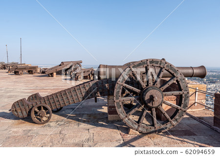 old cannons on mehrangarh fort 62094659
