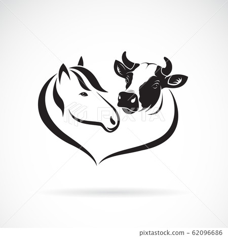 Vector of horse head and cow head design. 62096686