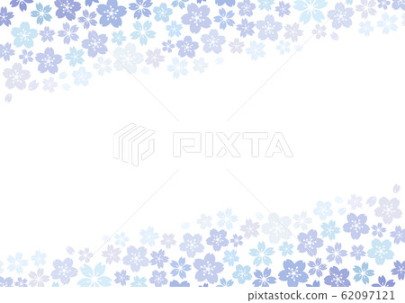 芝櫻春風圖像花紋背景（藍色）A4比率 62097121