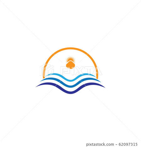 WATER WAVE SYMBOL AND ICON LOGO TEMPLATE VECTOR WATER WAVE SYMBOL AND ICON LOGO TEMPLATE VECTOR 62097315