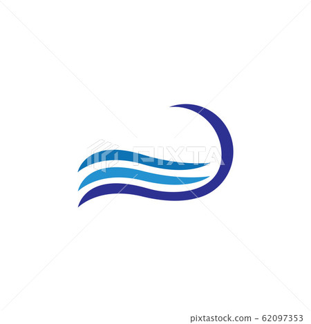 WATER WAVE SYMBOL AND ICON LOGO TEMPLATE VECTOR 62097353
