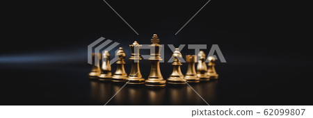Panoramic image, Leader and success business competition concept. Chess board game strategy 62099807