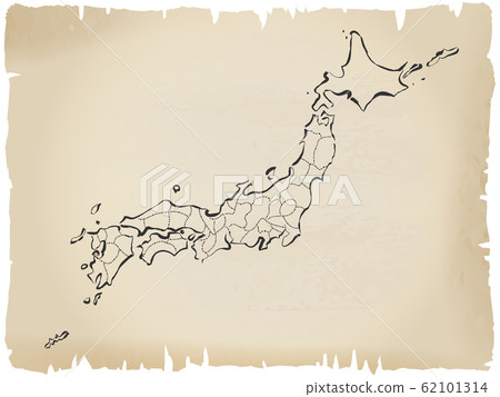 Japanese map of brush writing 2 [division] - Stock Illustration ...