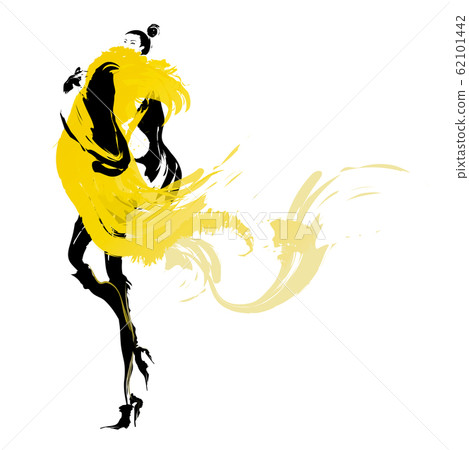 Sexy woman wearing yellow fur coat Sexy woman wearing yellow fur coat 62101442