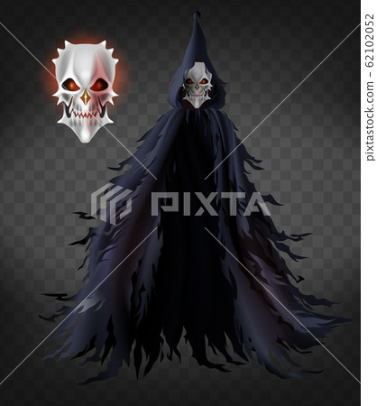 Evil monster in black ragged cloak 3d Evil monster in black ragged cloak 3d 62102052