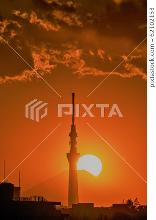 Chiba Prefecture Diamond Fuji and Sky Tree Chiba Prefecture Diamond Fuji and Sky Tree 62102133