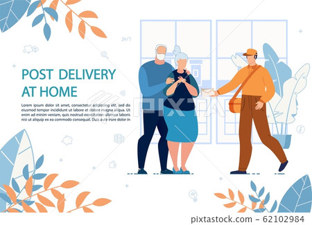 Post Mails Delivery at Home Advertising Banner 62102984
