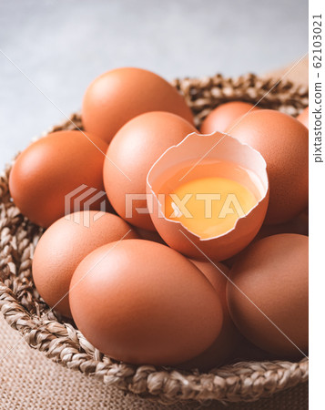 Organic chicken eggs food ingredients concept 62103021