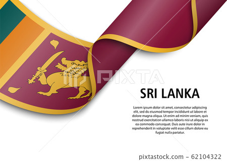 Waving ribbon or banner with flag - Stock Illustration [62104322] - PIXTA