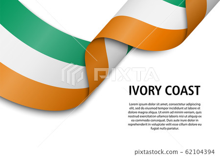 Waving ribbon or banner with flag - Stock Illustration [62104394] - PIXTA