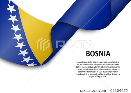 Waving ribbon or banner with flag - Stock Illustration [62104475] - PIXTA
