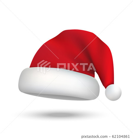 Realistic Christmas Santa Claus hat isolated 62104861