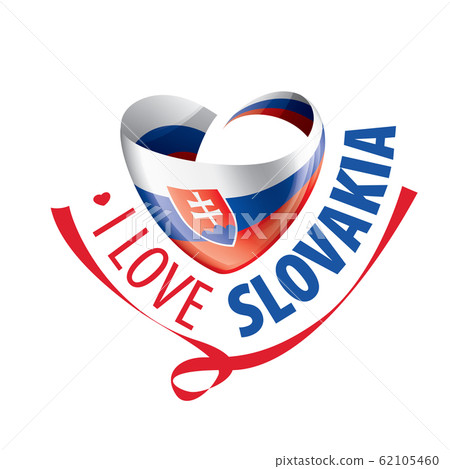 National flag of the Slovakia in the shape of a heart and the inscription I love Slovakia. Vector illustration National flag of the Slovakia in the shape of a heart and the inscription I love Slovakia. Vector illustration 62105460