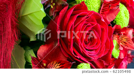 beautiful red rose in the bunch close up beautiful red rose in the bunch close up 62105498
