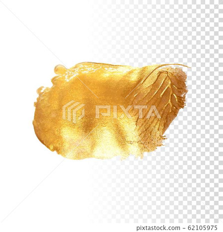 Gold hand drawn paint brush stroke - Stock Illustration [62105975] - PIXTA