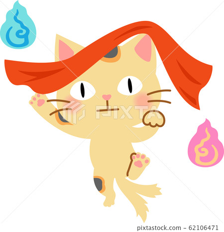 A ghost cat dancing wearing a towel 62106471