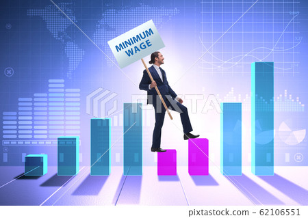 Concept of minimum wage with businessman 62106551