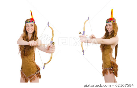 Indian woman isolated on the white Indian woman isolated on the white 62107594
