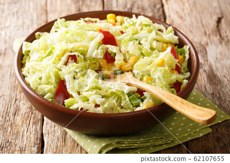 Light diet savoy cabbage salad with corn, onion 62107655